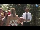 Barack Obama Playing Basketball with UConn Basketball Team