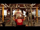 MassiveJoes.com - Ben Wortley Trains Shoulders - 100kg Hammer Strength Shoulder Press Drop Set