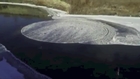 Ice Circle Forms in North Dakota River