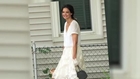 Katie Holmes Looks All-White in a Cute Vintage Outfit